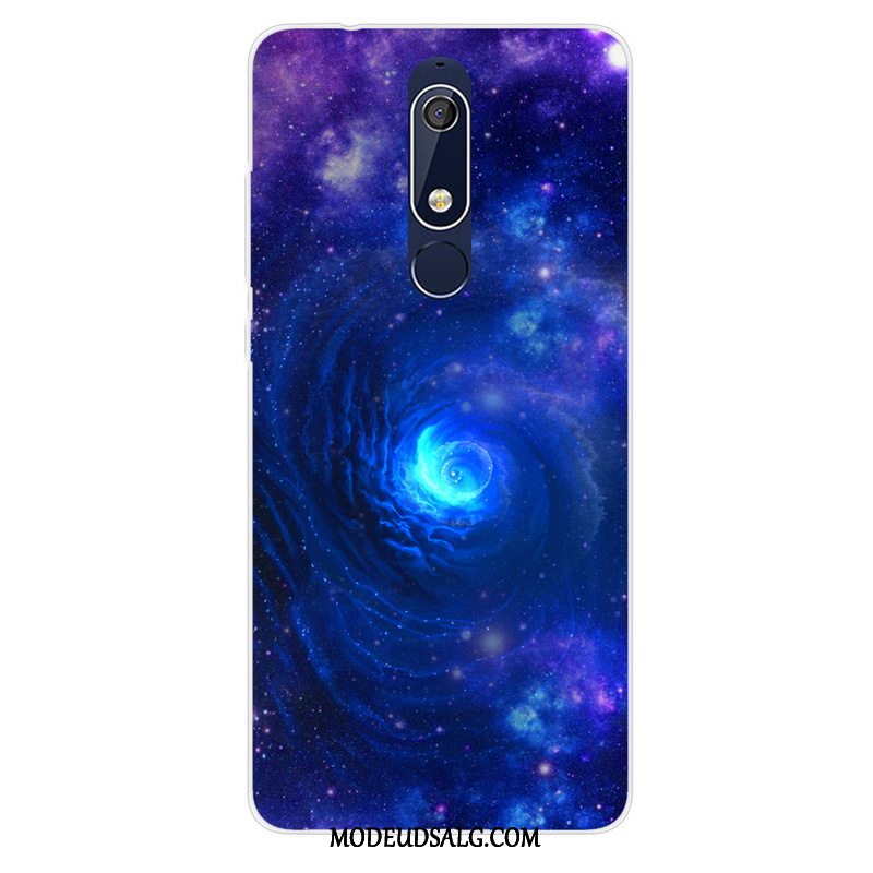 Nokia 5.1 Etui Af Personlighed Malet Lilla Anti-fald Cover