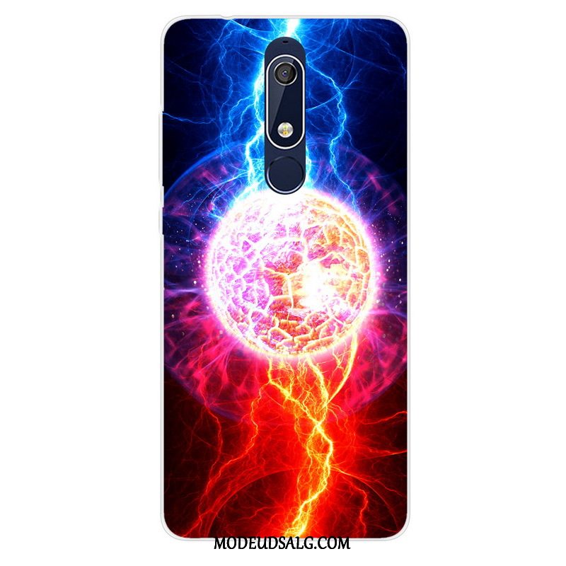 Nokia 5.1 Etui Af Personlighed Malet Lilla Anti-fald Cover