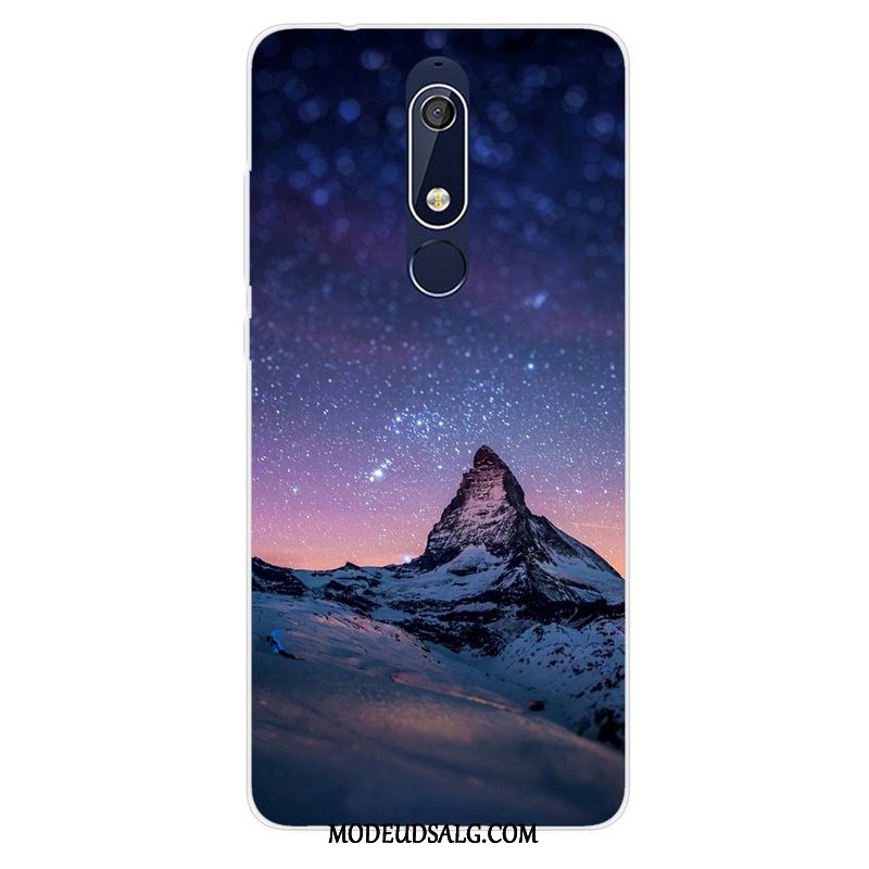 Nokia 5.1 Etui Af Personlighed Malet Lilla Anti-fald Cover