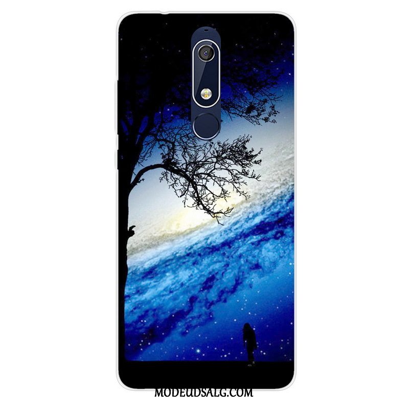 Nokia 5.1 Etui Af Personlighed Malet Lilla Anti-fald Cover