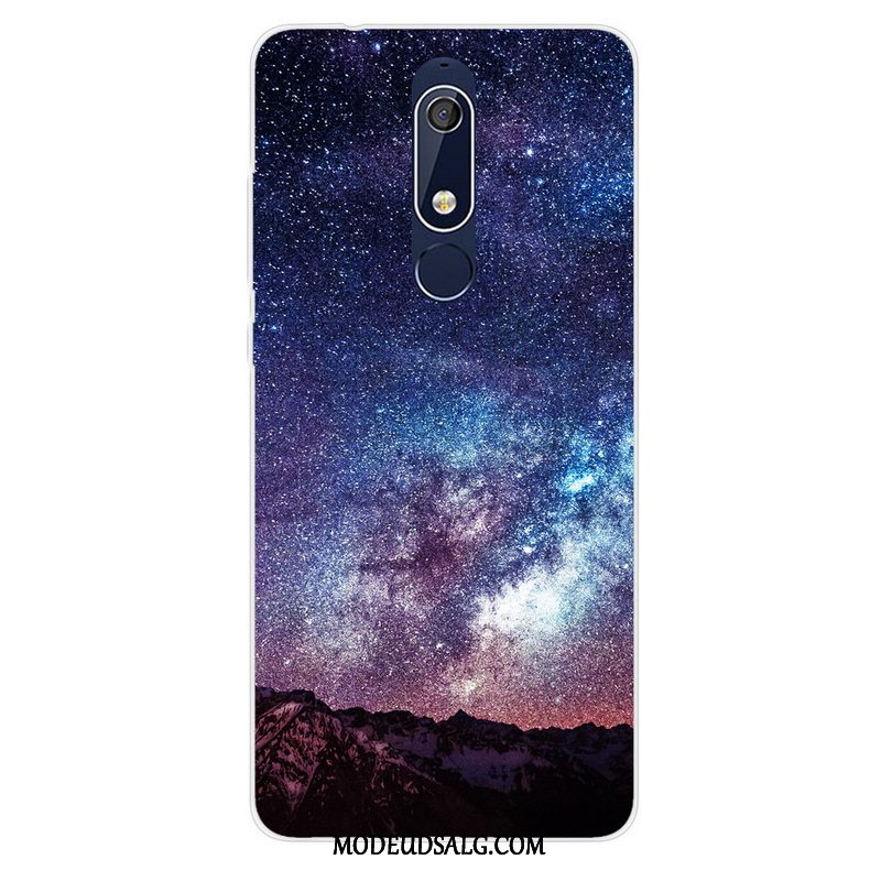 Nokia 5.1 Etui Af Personlighed Malet Lilla Anti-fald Cover