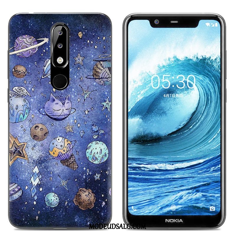 Nokia 5.1 Plus Etui / Cover Blød Silikone Lyserød Gennemsigtig Beskyttelse