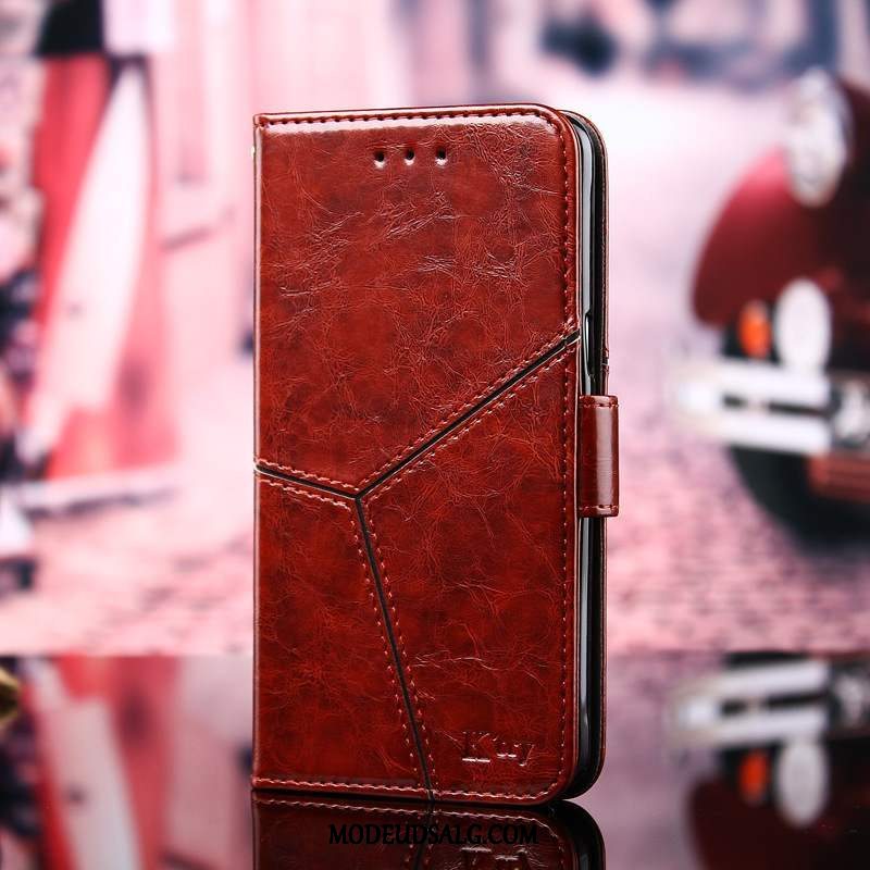 Nokia 5.1 Plus Etui / Cover Lædertaske Folio Gul Kort Support