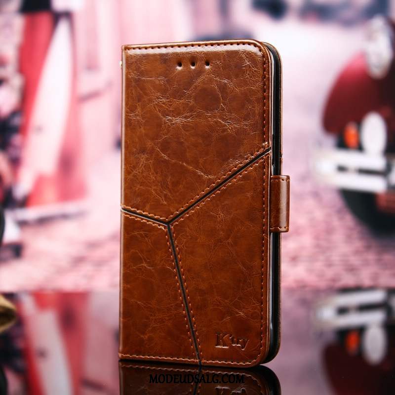 Nokia 5.1 Plus Etui / Cover Lædertaske Folio Gul Kort Support