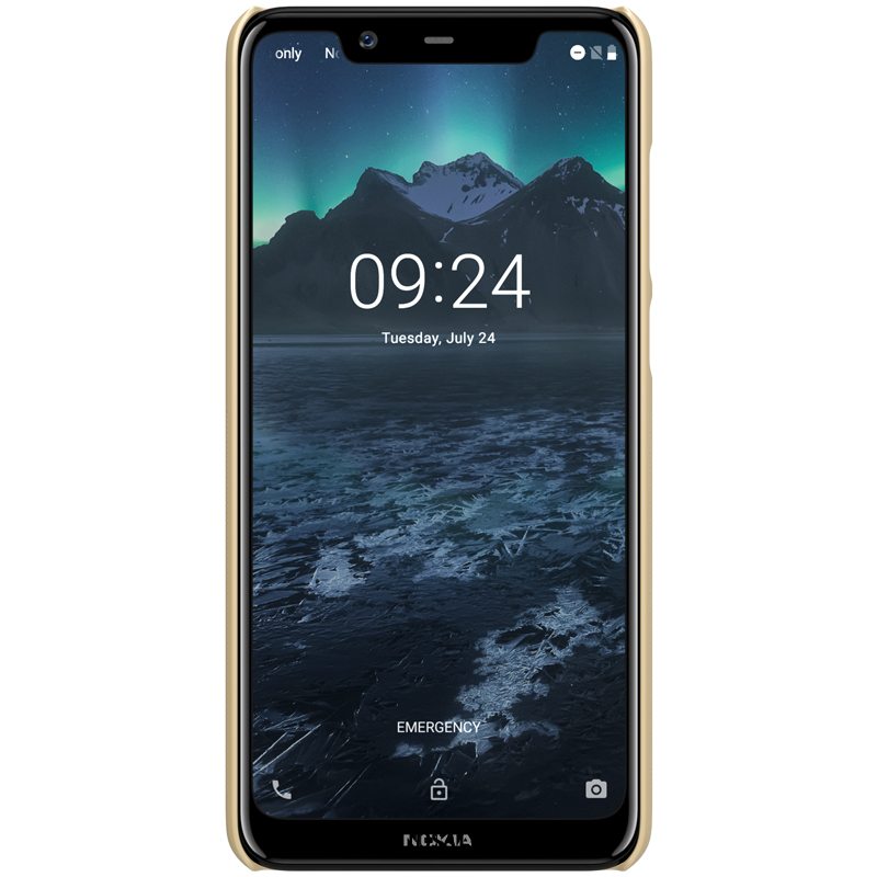 Nokia 5.1 Plus Etui Mønster Hård Beskyttelse Nubuck Guld