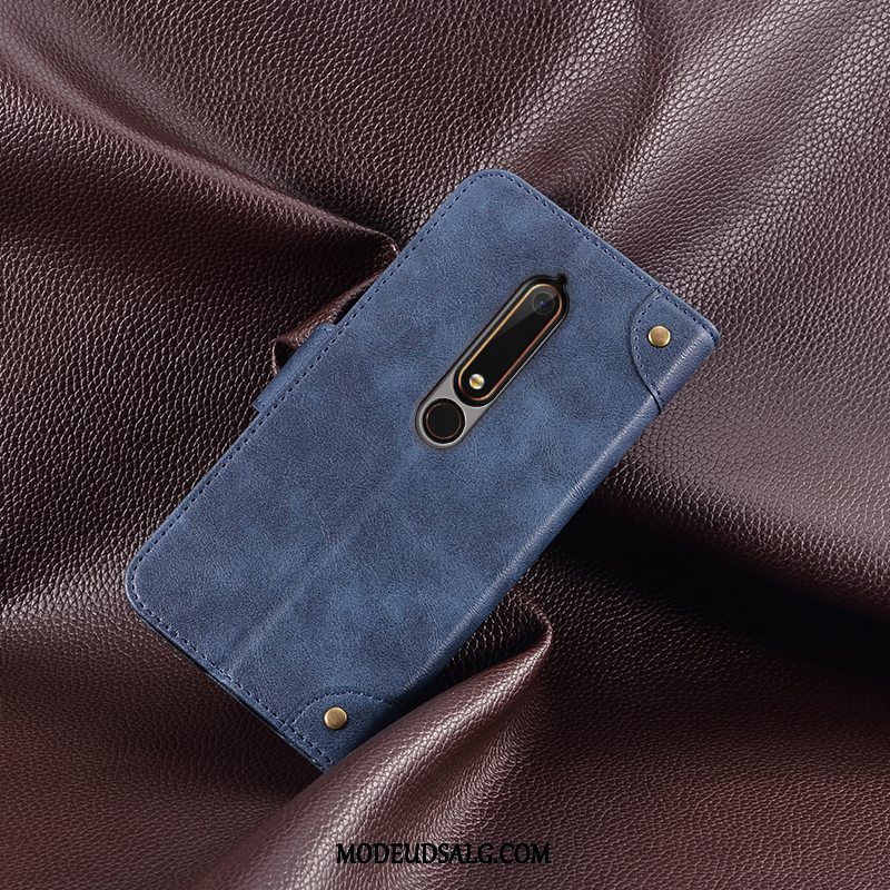 Nokia 6.1 Etui Cover Kort Beskyttelse Support Lædertaske