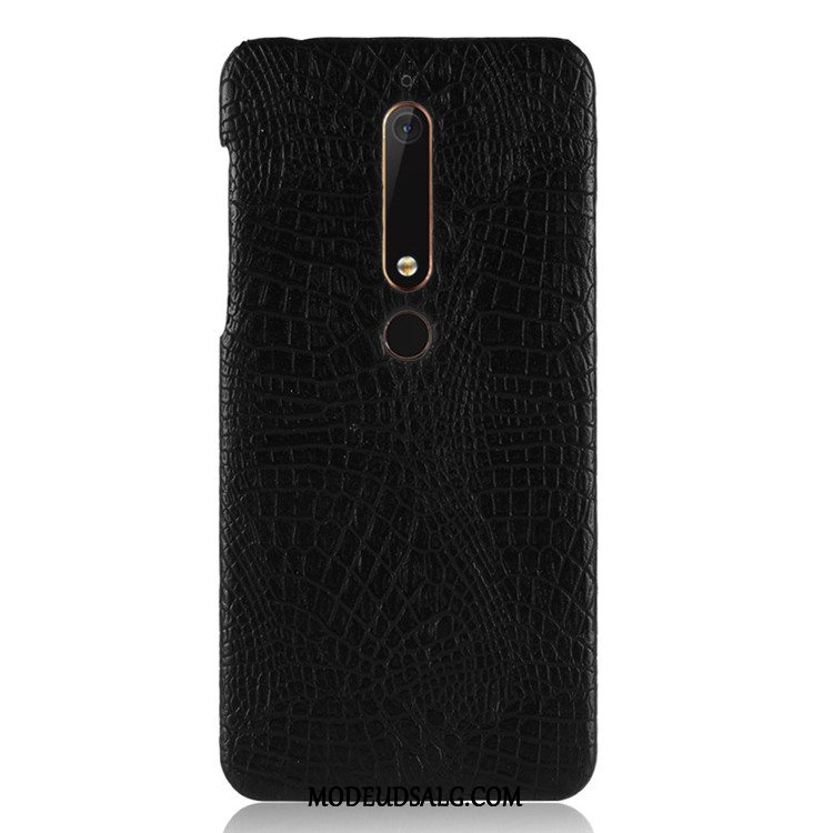 Nokia 6.1 Etui Cover Rød Beskyttelse Hård Krokodille Mønster