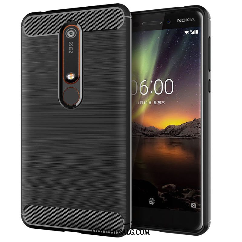 Nokia 6.1 Etui / Cover Silikone Anti-fald Sort