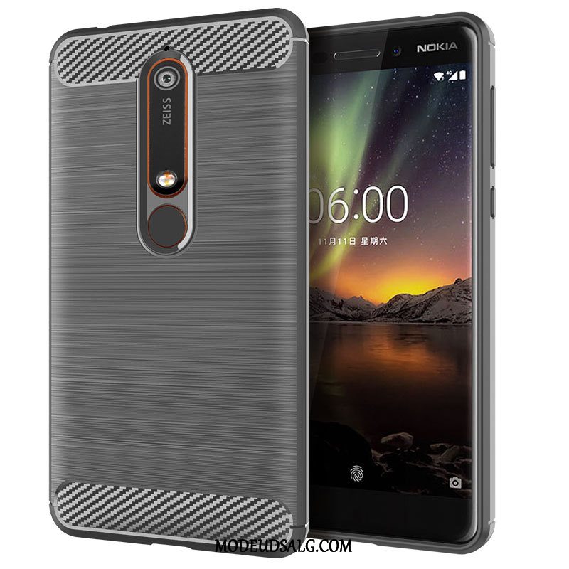 Nokia 6.1 Etui / Cover Silikone Anti-fald Sort