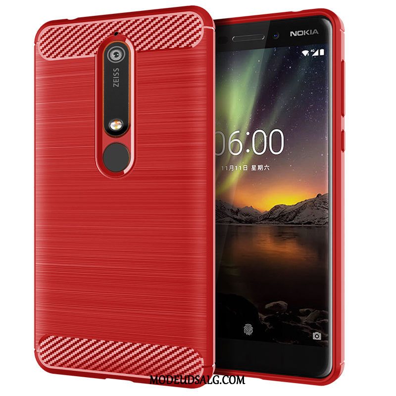 Nokia 6.1 Etui / Cover Silikone Anti-fald Sort