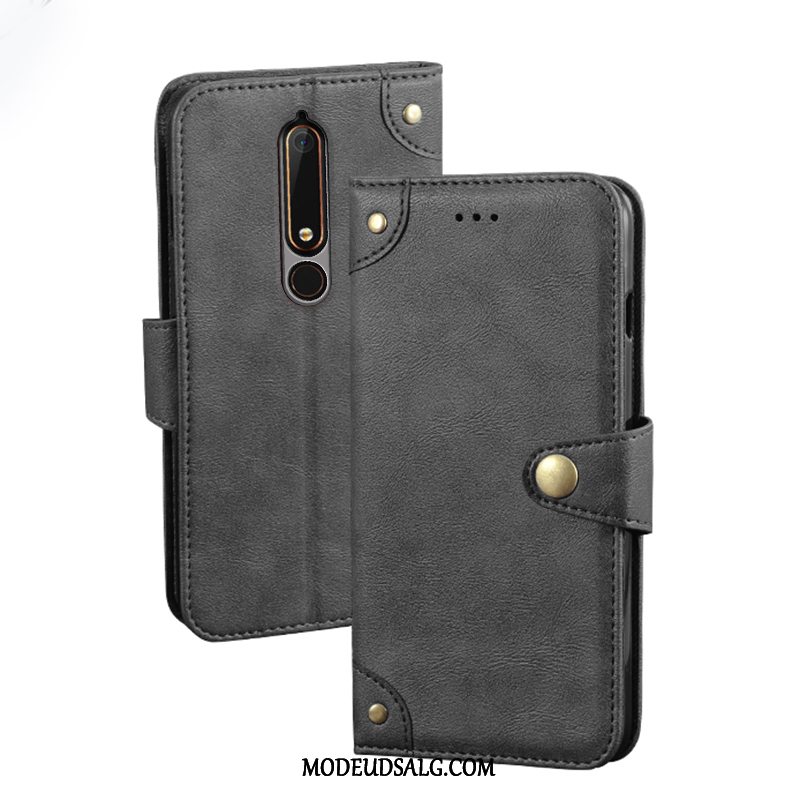 Nokia 6.1 Etui Folio Cover Rød Kreativ Kort