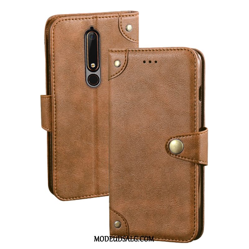 Nokia 6.1 Etui Folio Cover Rød Kreativ Kort