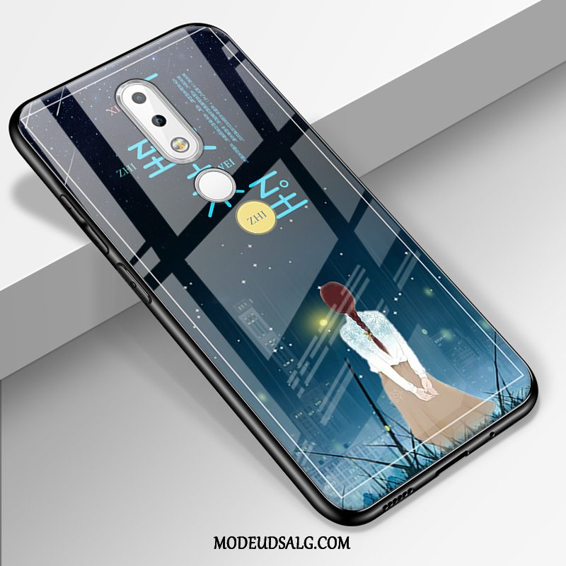 Nokia 6.1 Etui Hærdet Glas Mode Cartoon Beskyttelse Trendy