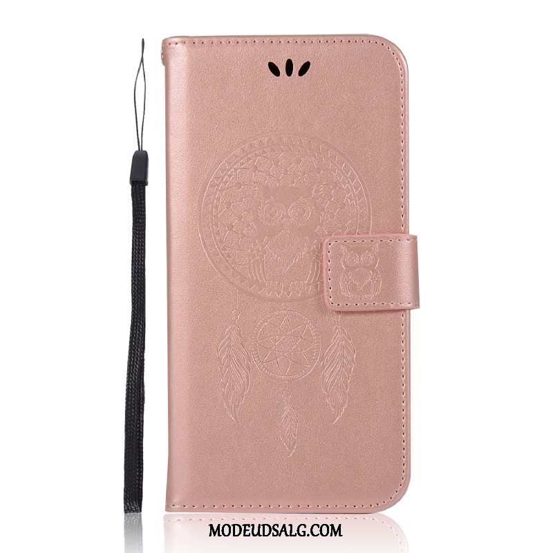 Nokia 6.1 Etui Kat Tegnebog Kort Rosa Guld Tryk