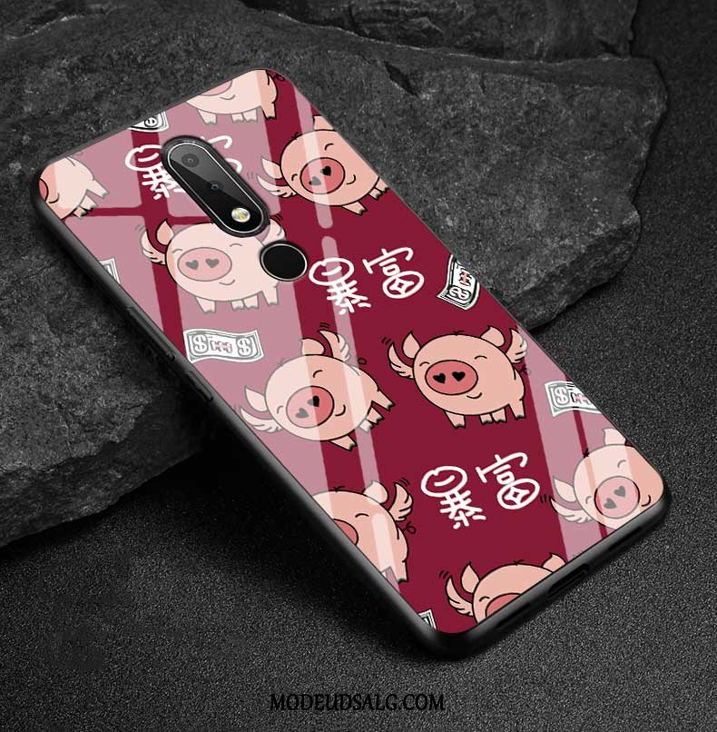 Nokia 6.1 Etui Trendy Cartoon Silikone Glas Cover