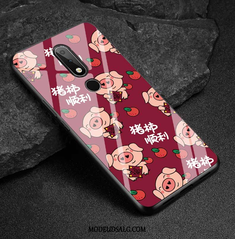 Nokia 6.1 Etui Trendy Cartoon Silikone Glas Cover