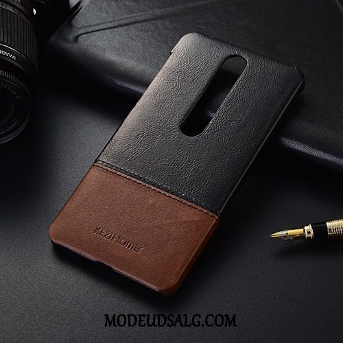 Nokia 6.1 Etui Ægte Læder Cover Rød Beskyttelse