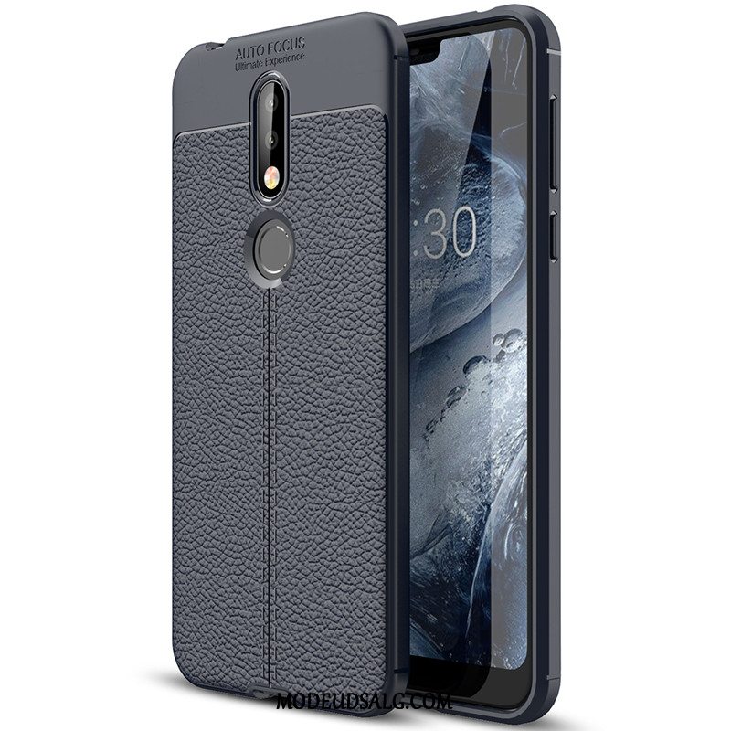 Nokia 7.1 Etui Beskyttelse Cover Læder Alt Inklusive Sort