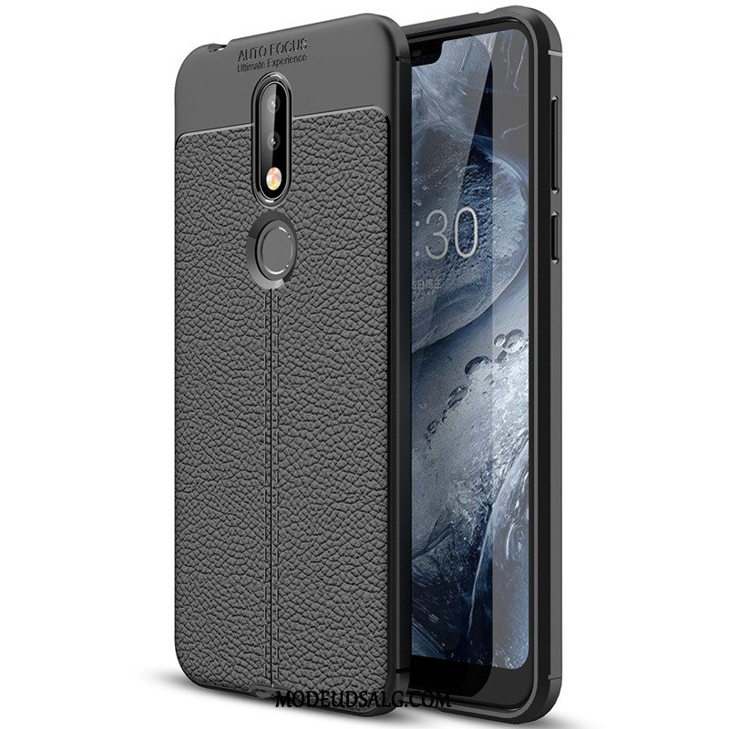 Nokia 7.1 Etui Beskyttelse Cover Læder Alt Inklusive Sort