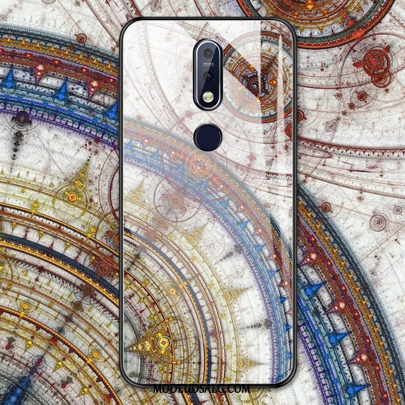 Nokia 7.1 Etui Beskyttelse Glas Kreativ Cover Blå