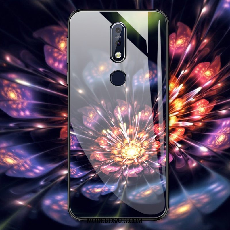 Nokia 7.1 Etui Beskyttelse Glas Kreativ Cover Blå