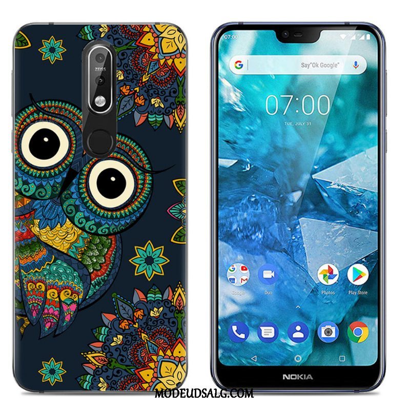 Nokia 7.1 Etui Cartoon Cover Blød Farve Silikone