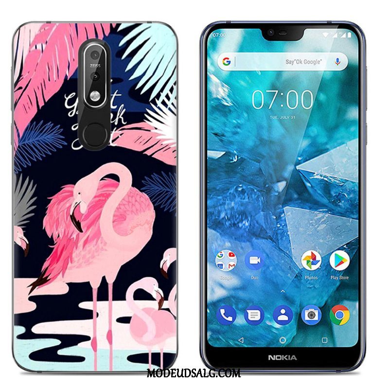 Nokia 7.1 Etui Cartoon Cover Blød Farve Silikone