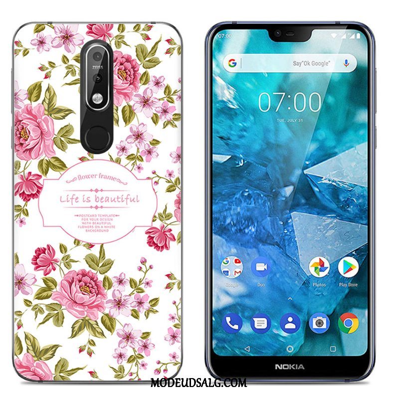 Nokia 7.1 Etui Cartoon Cover Blød Farve Silikone