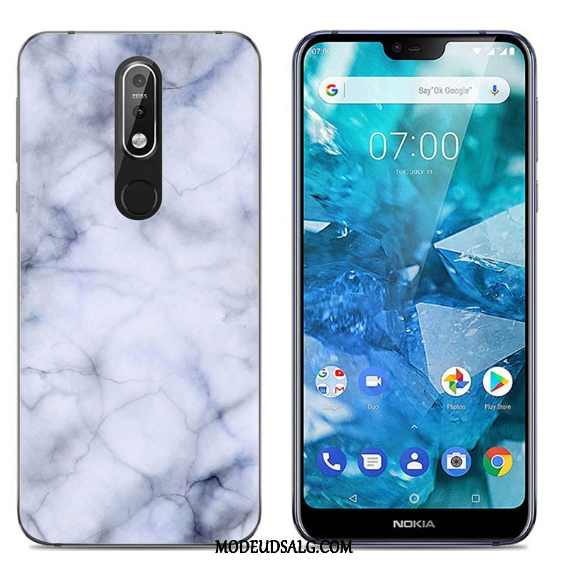 Nokia 7.1 Etui Cartoon Cover Blød Farve Silikone