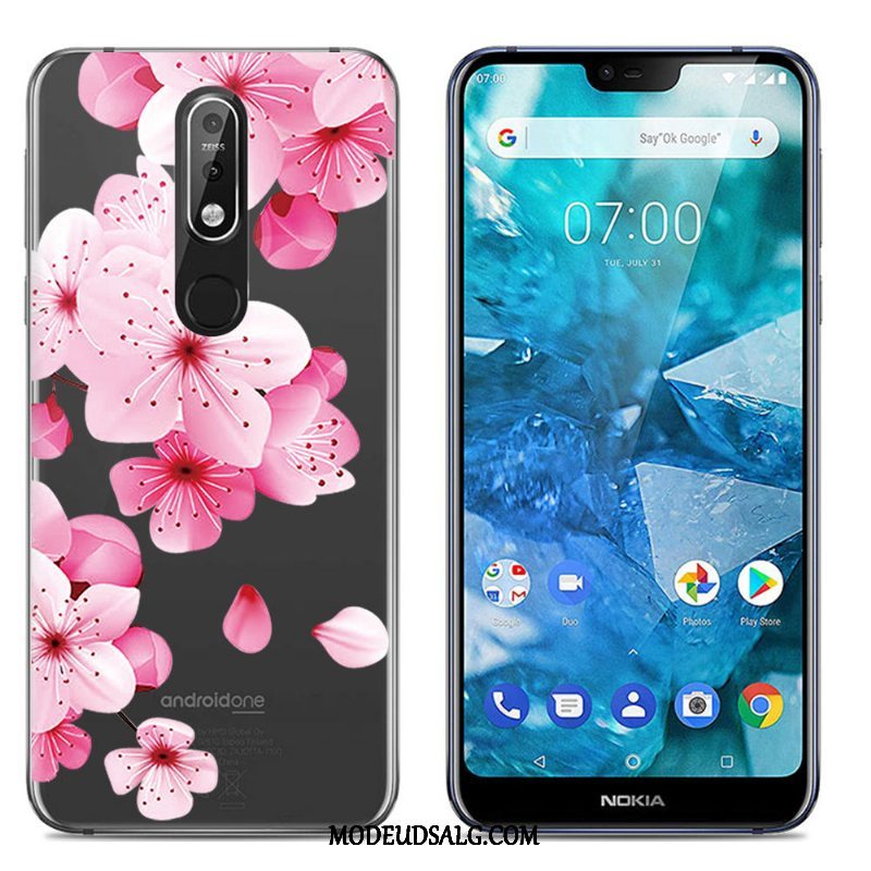 Nokia 7.1 Etui Cartoon Cover Blød Farve Silikone