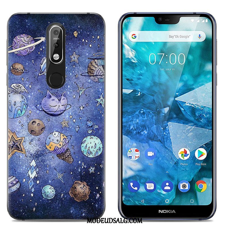 Nokia 7.1 Etui Cartoon Cover Blød Farve Silikone