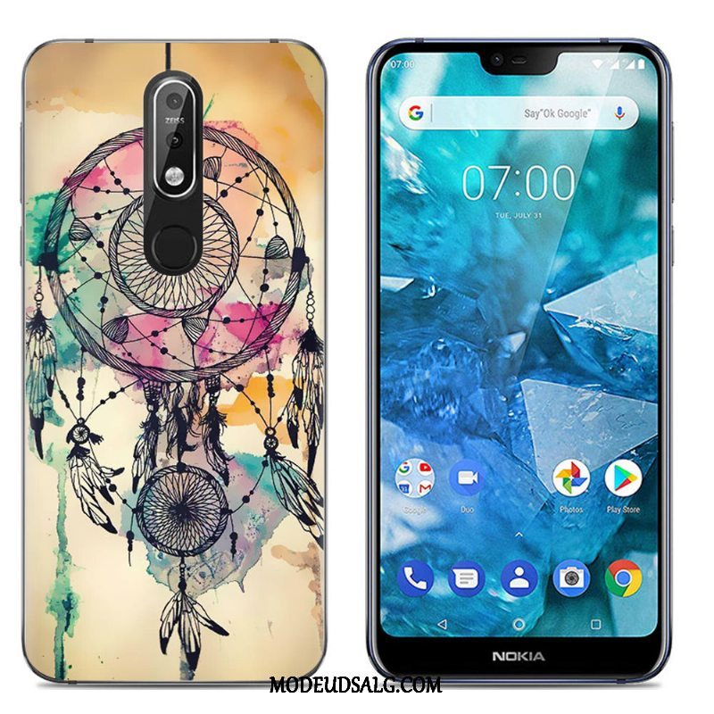 Nokia 7.1 Etui Cartoon Cover Blød Farve Silikone