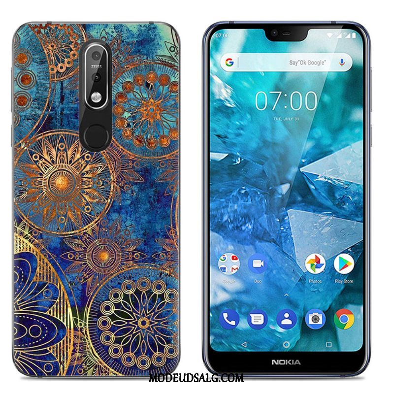 Nokia 7.1 Etui Cartoon Cover Blød Farve Silikone