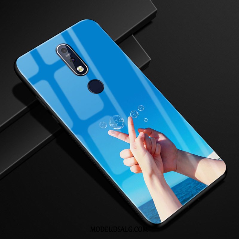 Nokia 7.1 Etui / Cover Anti-fald Gradient Glas Solid Farve