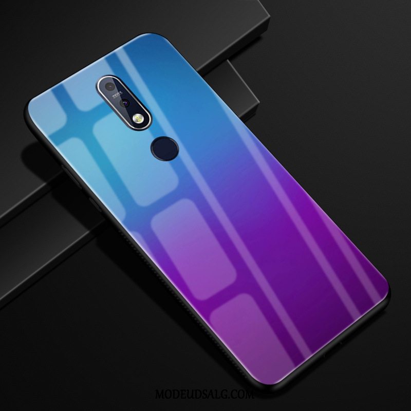 Nokia 7.1 Etui / Cover Anti-fald Gradient Glas Solid Farve