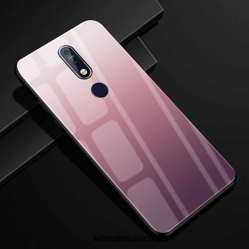 Nokia 7.1 Etui / Cover Anti-fald Gradient Glas Solid Farve