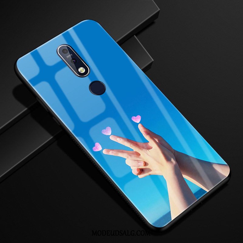 Nokia 7.1 Etui / Cover Anti-fald Gradient Glas Solid Farve