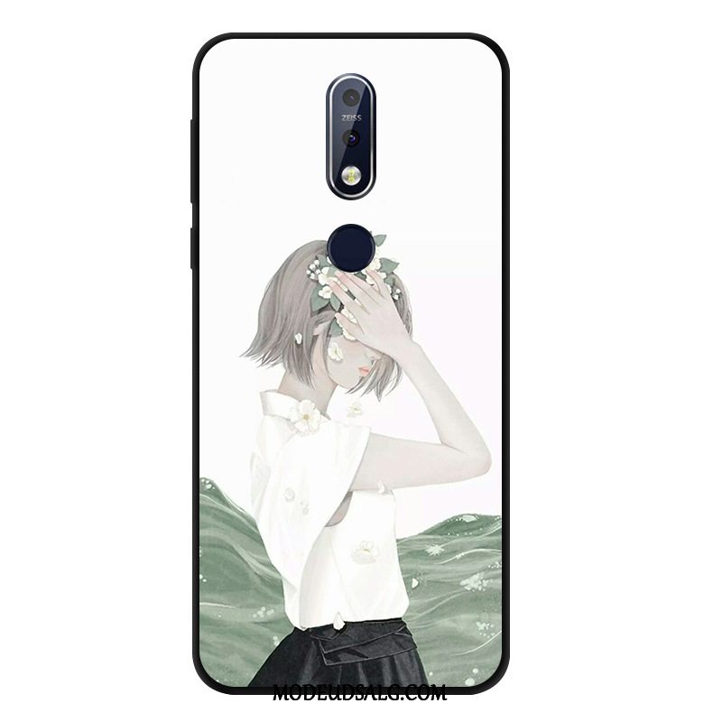 Nokia 7.1 Etui / Cover Anti-fald Nubuck Beskyttelse Sort