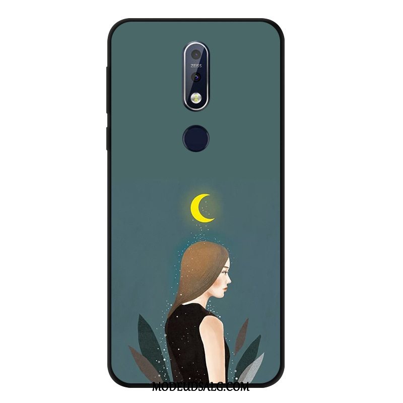 Nokia 7.1 Etui / Cover Anti-fald Nubuck Beskyttelse Sort