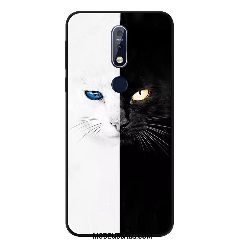 Nokia 7.1 Etui / Cover Anti-fald Nubuck Beskyttelse Sort