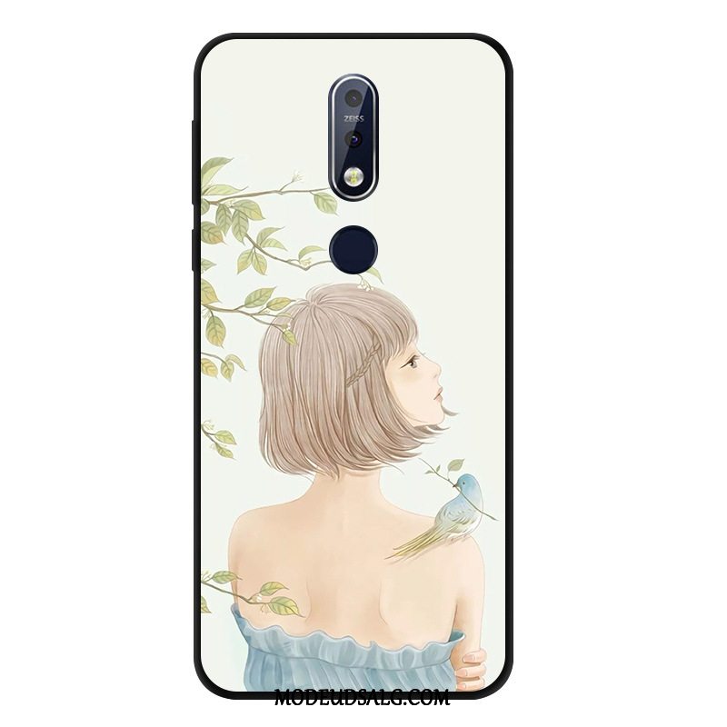 Nokia 7.1 Etui / Cover Anti-fald Nubuck Beskyttelse Sort