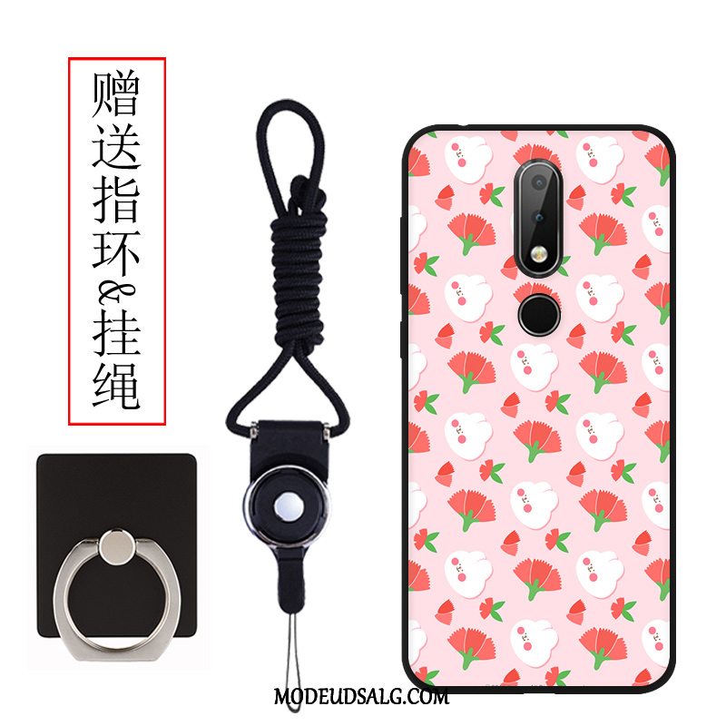 Nokia 7.1 Etui / Cover Anti-fald Nubuck Kreativ Hvid