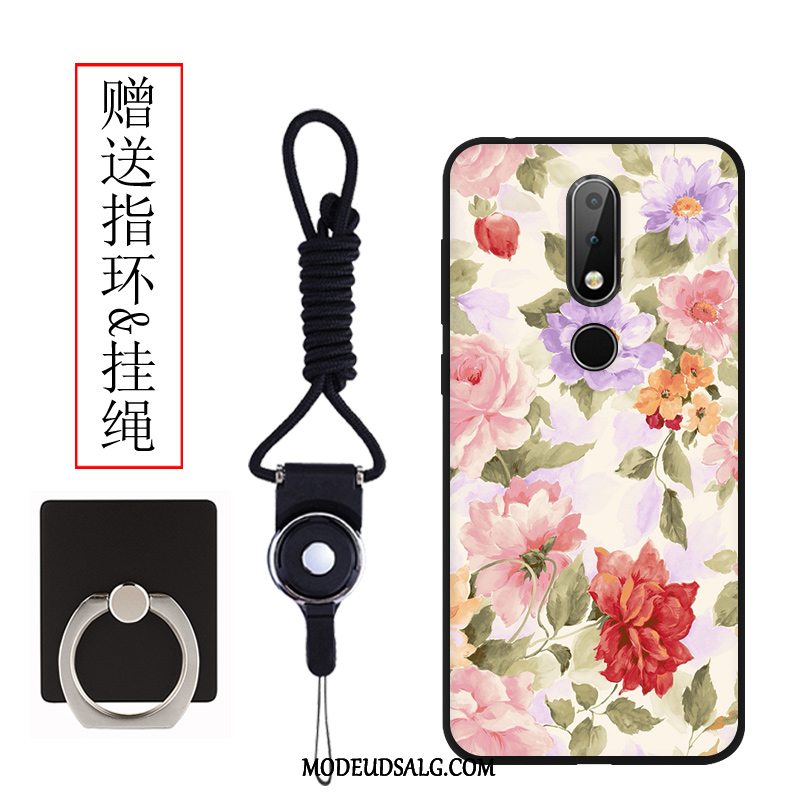 Nokia 7.1 Etui / Cover Anti-fald Nubuck Kreativ Hvid