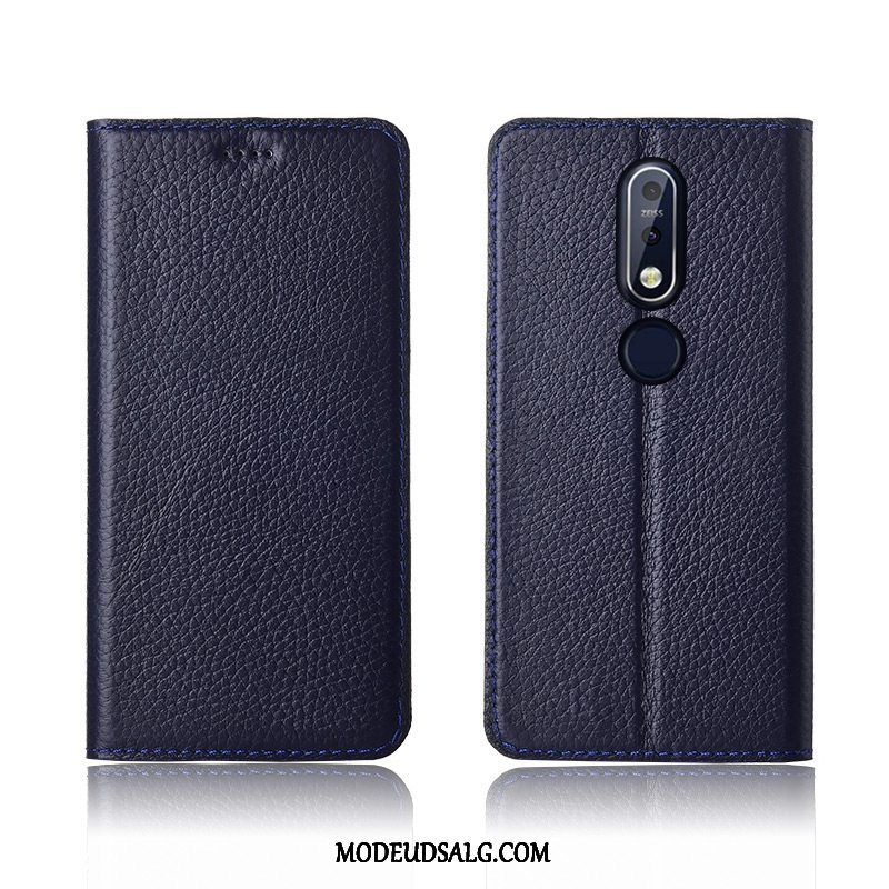 Nokia 7.1 Etui Cover Blød Beskyttelse Silikone Litchi