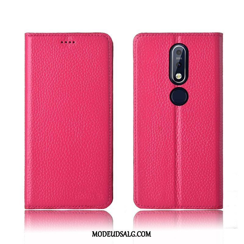 Nokia 7.1 Etui Cover Blød Beskyttelse Silikone Litchi