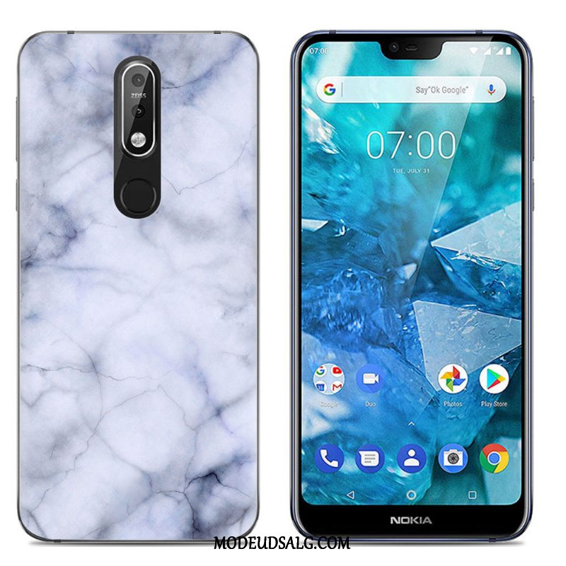 Nokia 7.1 Etui / Cover Blød Lyserød Silikone Kreativ Malet