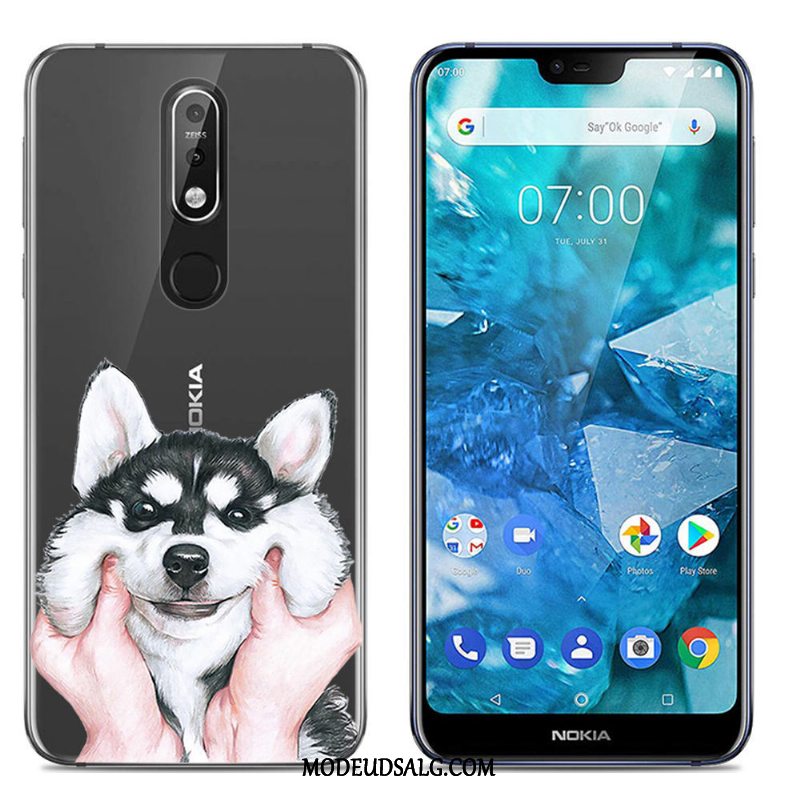 Nokia 7.1 Etui Cover Malet Silikone Lyserød Blød