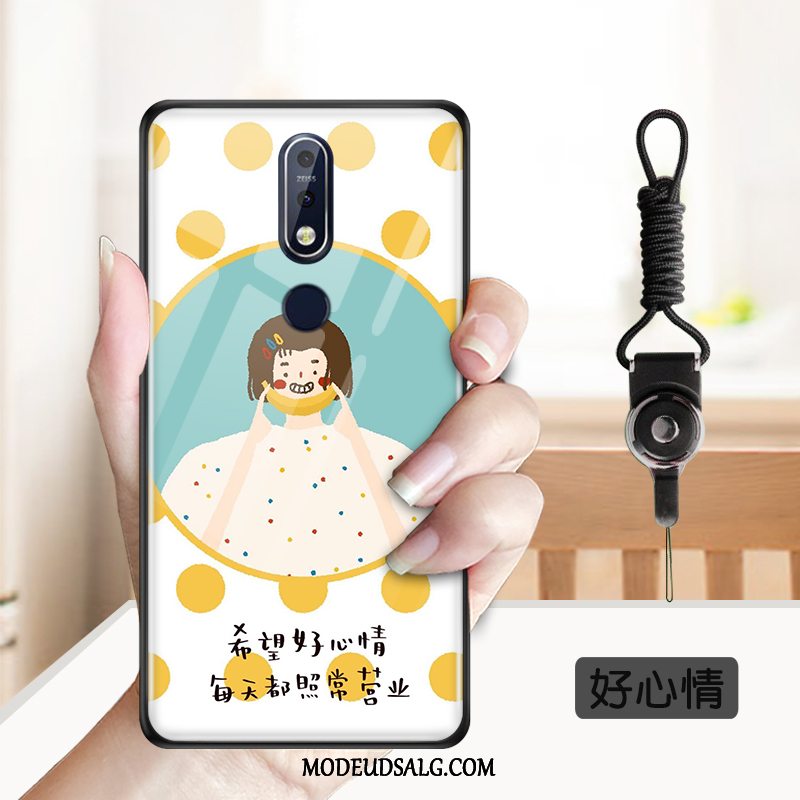 Nokia 7.1 Etui / Cover Silikone Trend Cartoon Tynd Gul