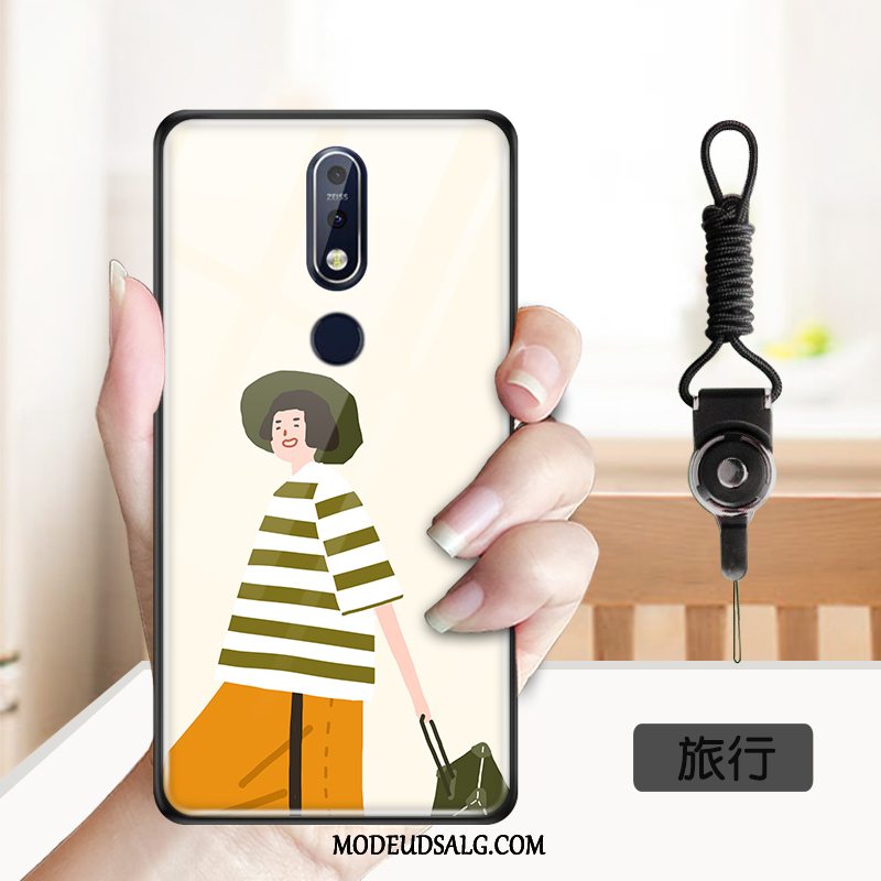 Nokia 7.1 Etui / Cover Silikone Trend Cartoon Tynd Gul