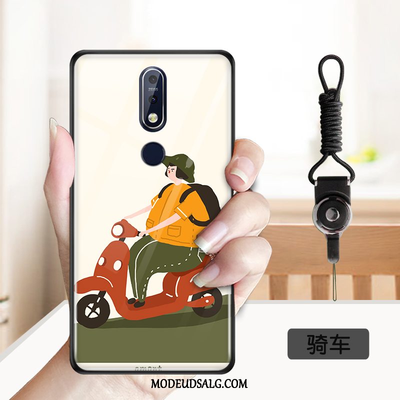 Nokia 7.1 Etui / Cover Silikone Trend Cartoon Tynd Gul